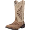 Laredo Women's Brown And White Square Toe Boot