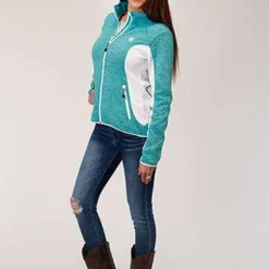 Turquoise/White Fleece Jacket -Heydudes Cowboy Shop 0309807946150b