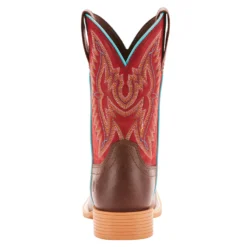 Ariat Kids Chocolate And Maroon Bristo Square Toe Boots -Heydudes Cowboy Shop 10025161 heel