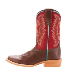 Ariat Kids Chocolate And Maroon Bristo Square Toe Boots -Heydudes Cowboy Shop 10025161 side