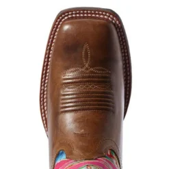 Ariat Women's Pink Circuit Champion Square Toe Boot -Heydudes Cowboy Shop 10031636 toe