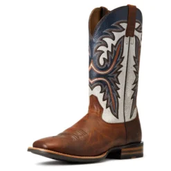 Ariat Brown Cream Brush Rider Square Toe 10 Ariat Brown Cream Brush Rider Square Toe -Heydudes Cowboy Shop 10040428 3 4 front