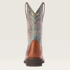 Ariat Women's Delilah Brown And Teal Square Toe Boots -Heydudes Cowboy Shop 10042420 heel warm