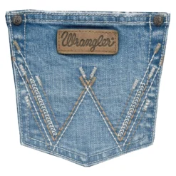 Wrangler Women's Hallie Mid Rise Mae Trouser Jeans -Heydudes Cowboy Shop 112328358 PK01 SWPK PRD