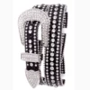 Women's Black Rhinestone Studded Belt