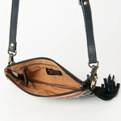 American Darling Black & White Hide Tooled Purse -Heydudes Cowboy Shop 113981 I