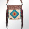 American Darling Tri Colored Blanket & Tooled Leather Purse