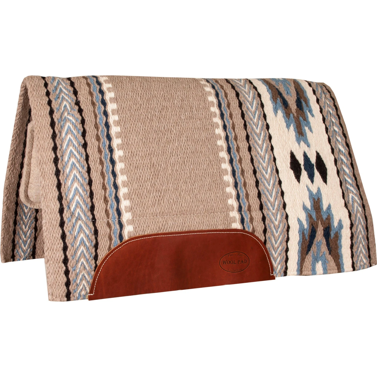 Mustang Blue And Cream Temecula W/ Wool Felt Pad 1 Mustang Blue And Cream Temecula W/ Wool Felt Pad