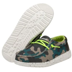 Heydude Hey Dude Youth Wally Sox Taupe Camo -Heydudes Cowboy Shop 130137034 WALLY YOUTH SOX TAPUE CAMO LEFT 3 68631