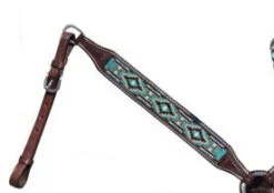 Shiloh Teal/White/Black/Gold Beaded Breast Collar