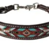 Shiloh Teal, Brown And White Beaded Wither Strap