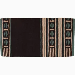 Mustang Black And Turquoise New Zealand Wool Blanket