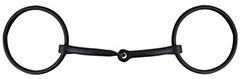 Showman Black Steel Ring Snaffle 1 Showman Black Steel Ring Snaffle
