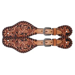 Kids Floral Tooled Spur Straps