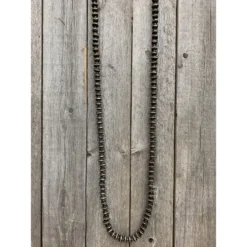 J.Forks Designs Wood W/Silver Inlay Wrap Necklace