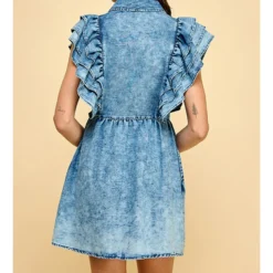 Denim Ruffle Accented Dress -Heydudes Cowboy Shop 18536675 49cc2551 e5bc 4ddc a46b 8e3d50b1f399