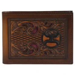 Hooey Tan And Burgundy Inlay Bifold