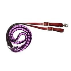 Showman 8' Braided Leather End Reins -Heydudes Cowboy Shop 19630 pink medium 9bbb8789 2b2e 4fa7 ad80 df195ed71d8f