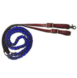 Showman 8' Braided Leather End Reins -Heydudes Cowboy Shop 19630R.bluu