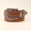 Women's Brown And Blue Floral Laced Belt