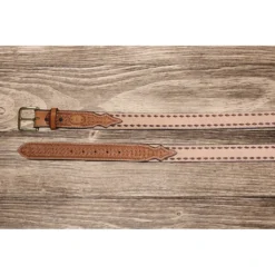 Texas Saddlery Tan/Brown Buckstitch Belt
