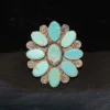 Large Turquoise Floral Ring