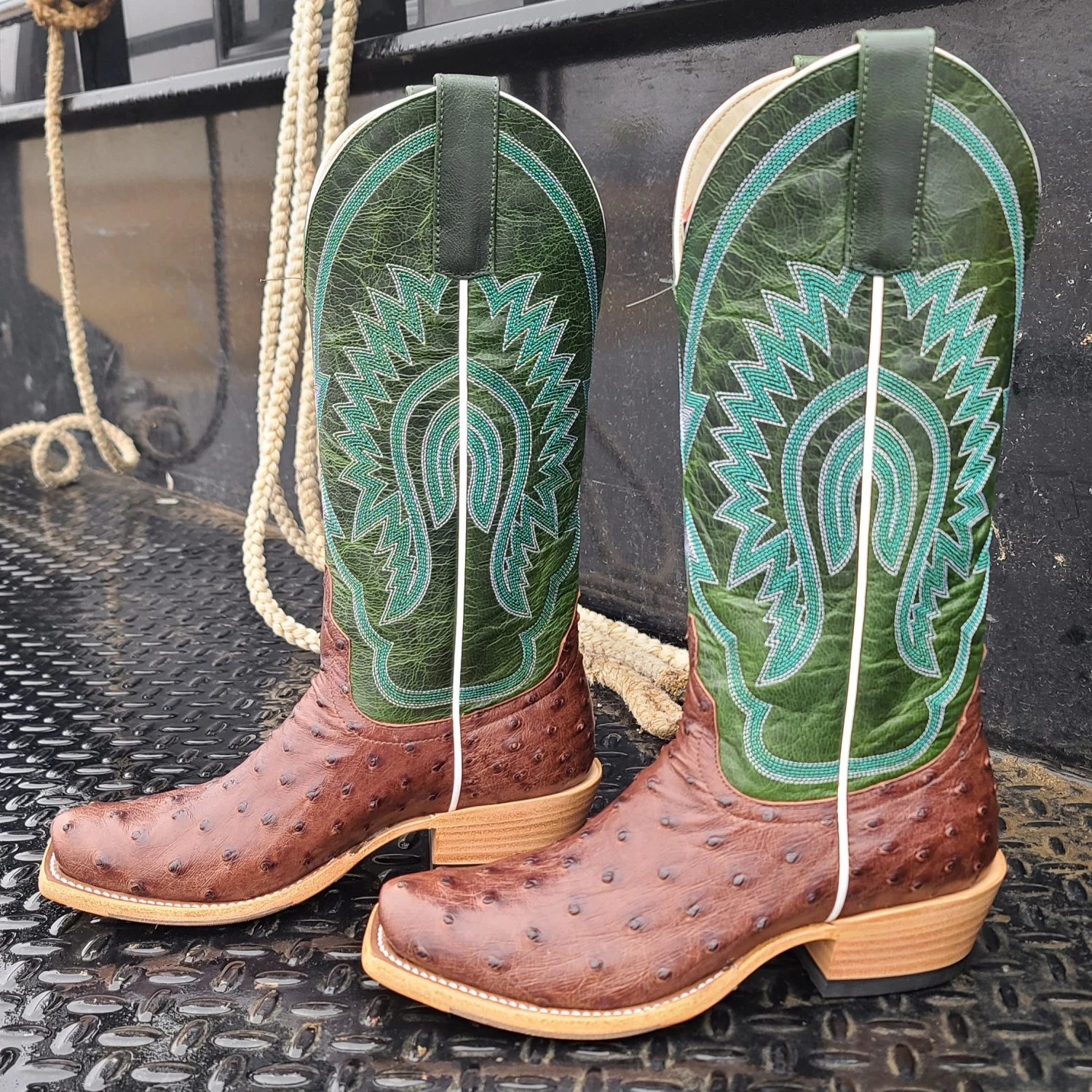 Macie Bean Tabaco Full Quill Ostrich Boots 3 Macie Bean Tabaco Full Quill Ostrich Boots - Image 3