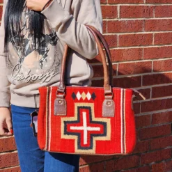 American Darling Red Aztec Blanket Bag