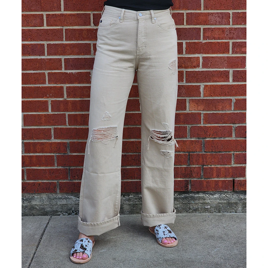 KanCan Taupe 90's Ultra High Rise Wide Leg Jean 4 KanCan Taupe 90's Ultra High Rise Wide Leg Jean - Image 4