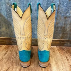 Olathe Wyoming Teal Roughout Boots 6 Olathe Wyoming Teal Roughout Boots -Heydudes Cowboy Shop 256600 2