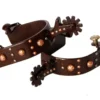 Showman Brown Engraved Studded Spurs