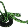 Showman Black And Lime Green Braided Nylon Barrel Reins