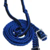 Showman Black And Blue Braided Nylon Barrel Reins