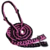 Showman Black And Pink Braided Nylon Barrel Reins