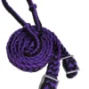 Showman Black And Purple Braided Nylon Barrel Reins