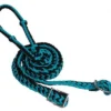 Showman Teal And Black Braided Nylon Barrel Reins