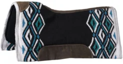 Pachanga Teal/Black Contour Wool Saddle Pad