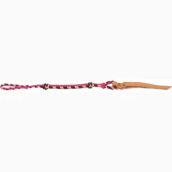 Mustang Brown, Pink, And Cream Nylon Braided Quirt