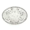 Silver Oval Clear Crystal Horse Head Buckle