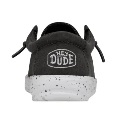 Heydude Hey Dude Wally Toddler Slub Canvas Dark Grey -Heydudes Cowboy Shop 40029 029 WALLYTODDLERSLUBCANVAS DARKGREY RIGHTBACK