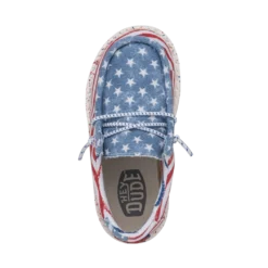 Heydude Hey Dude Wally Toddler Patriotic Stars & Stripes -Heydudes Cowboy Shop 40031 9C8 WALLYTODDLERPATRIOTIC STARSANDSTRIPES LEFTTOP