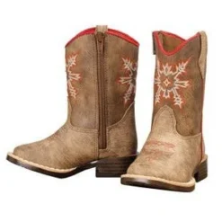Double Barrel Clay Toddler Brown And Red Aztec Boot
