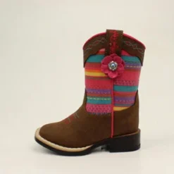 Blazin Roxx Camilla Toddler Brown With Pink Serape Square Toe