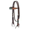 Weaver Leather Turquoise Floral Browband Headstall