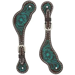 Weaver Leather Turquoise Floral Spur Straps