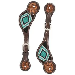 Weaver Leather Turquoise Beaded Spur Strap