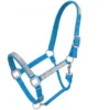 Turquoise Adjustable Nylon Halter With Crystal Accents