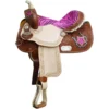 Double T Pink Zebra Youth Saddle