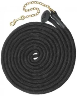 Tough-1 Rolled Cotton Lunge Line W/ Chain - Black