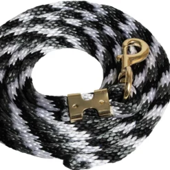 Mustang Black/White/ And Grey Poly Lead Rope